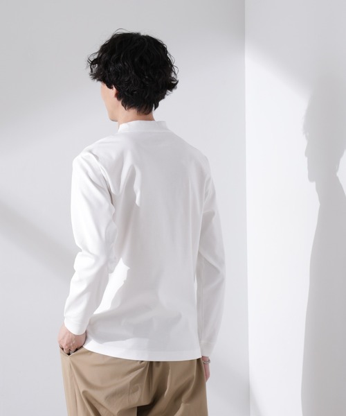 NANO universe(ナノユニバース)の「アンチスメルモックネックTシャツ 長袖(Tシャツ/カットソー・メンズ・ホワイト/ベージュ/ネイビー/ブラック・S/M/L/XL)」の8枚目の写真