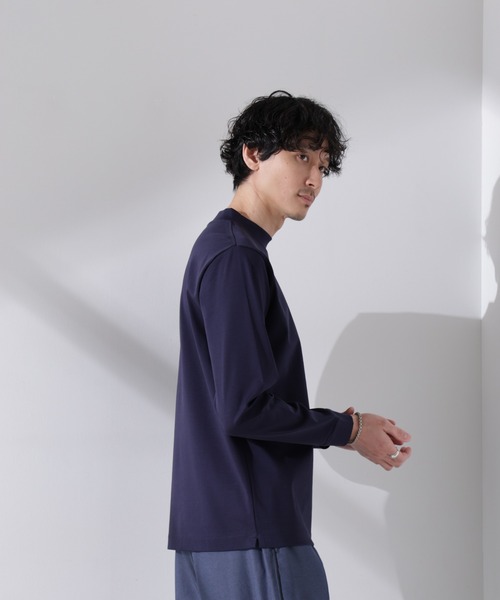 NANO universe(ナノユニバース)の「アンチスメルモックネックTシャツ 長袖(Tシャツ/カットソー・メンズ・ホワイト/ベージュ/ネイビー/ブラック・S/M/L/XL)」の22枚目の写真