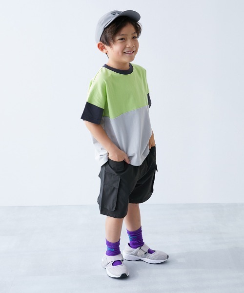 devirock(デビロック)の「【セットアップ可能】シワになりにくい カーゴハーフパンツ(カーゴパンツ・キッズ・ベージュ系/スミクロ/ダークオリーブ・160cm/150cm/140cm/130cm/120cm/110cm/100cm)」の4枚目の写真