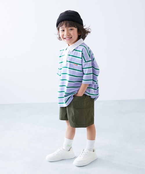 devirock(デビロック)の「【セットアップ可能】シワになりにくい カーゴハーフパンツ(カーゴパンツ・キッズ・ベージュ系/スミクロ/ダークオリーブ・160cm/150cm/140cm/130cm/120cm/110cm/100cm)」の7枚目の写真