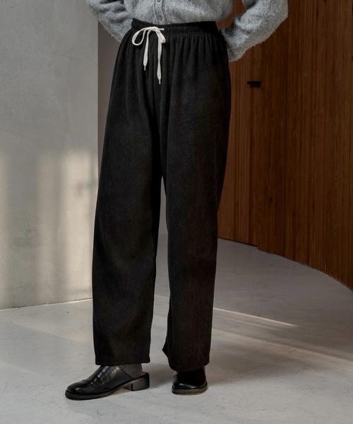 lawgy(ラウジー)の「rafu rib string straight pants / ラフリブストリングストレートパンツ(その他パンツ・レディース・ホワイト/ブラック/チョコ・FREE)」の3枚目の写真