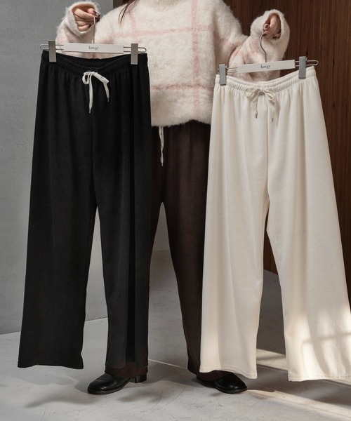 lawgy(ラウジー)の「rafu rib string straight pants / ラフリブストリングストレートパンツ(その他パンツ・レディース・ホワイト/ブラック/チョコ・FREE)」の4枚目の写真