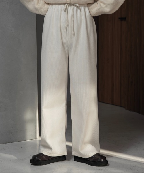lawgy(ラウジー)の「rafu rib string straight pants / ラフリブストリングストレートパンツ(その他パンツ・レディース・ホワイト/ブラック/チョコ・FREE)」の5枚目の写真