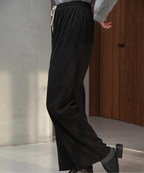lawgy(ラウジー)の「rafu rib string straight pants / ラフリブストリングストレートパンツ(その他パンツ・レディース・ホワイト/ブラック/チョコ・FREE)」の8枚目の写真