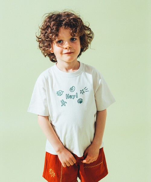 こども ビームス（コドモビームス）の「SEA 刺繍 Tシャツ 2025SS（90～140cm）（Tシャツ/カットソー・キッズ・ホワイト系その他5/ロイヤルブルー・90/110/120/130/140/100）」の4枚目の写真