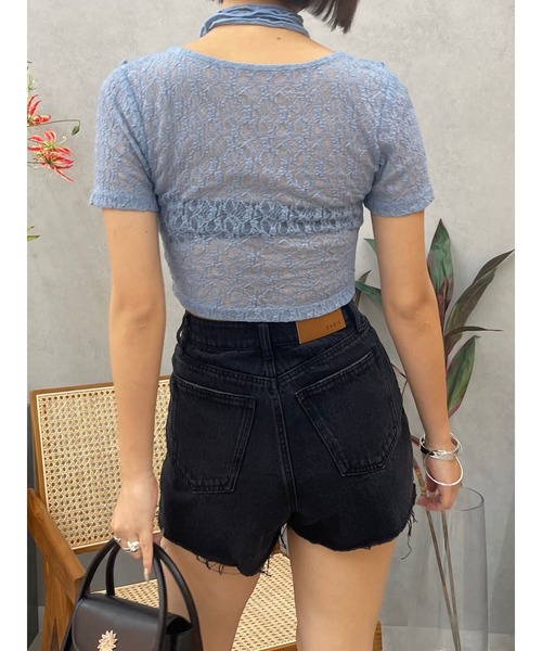 EVRIS（エヴリス）の「ダメージデニムショートパンツ（デニムパンツ・レディース・ベージュ/ブルー/ブラック・SMALL/MEDIUM）」の14枚目の写真