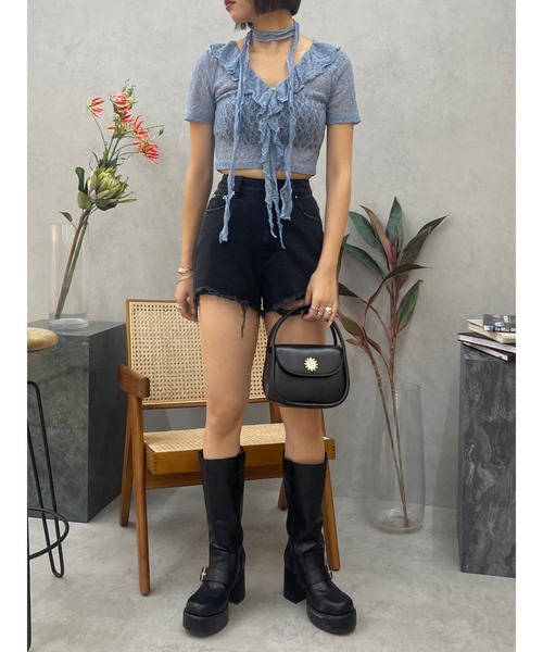 EVRIS（エヴリス）の「ダメージデニムショートパンツ（デニムパンツ・レディース・ベージュ/ブルー/ブラック・SMALL/MEDIUM）」の16枚目の写真