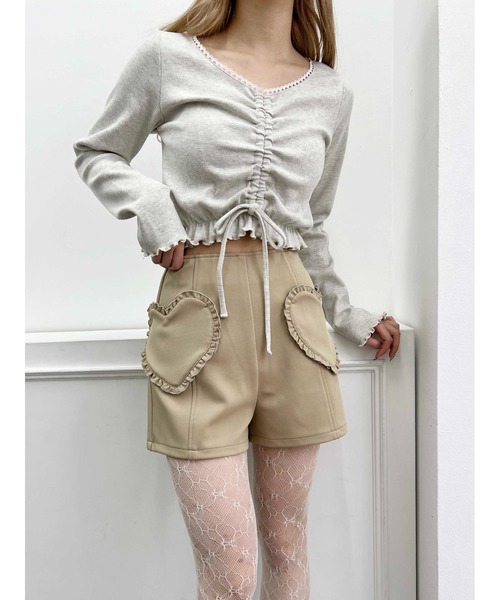 PHILLY（フィリー）の「【PHILLY】ハートポケットショートパンツ（その他パンツ・レディース・ブラック/ベージュ・FREE）」の9枚目の写真