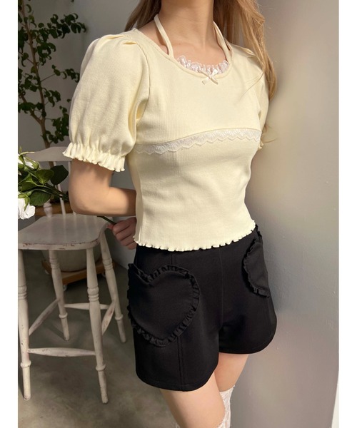 PHILLY（フィリー）の「【PHILLY】ハートポケットショートパンツ（その他パンツ・レディース・ブラック/ベージュ・FREE）」の6枚目の写真