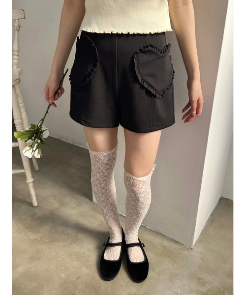 PHILLY（フィリー）の「【PHILLY】ハートポケットショートパンツ（その他パンツ・レディース・ブラック/ベージュ・FREE）」の5枚目の写真