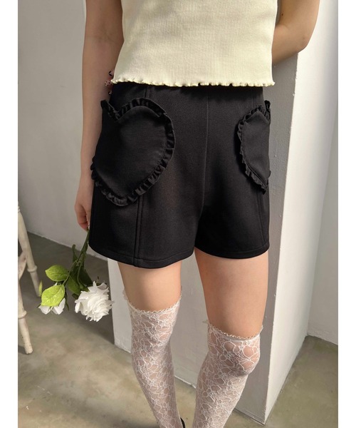 PHILLY（フィリー）の「【PHILLY】ハートポケットショートパンツ（その他パンツ・レディース・ブラック/ベージュ・FREE）」の3枚目の写真