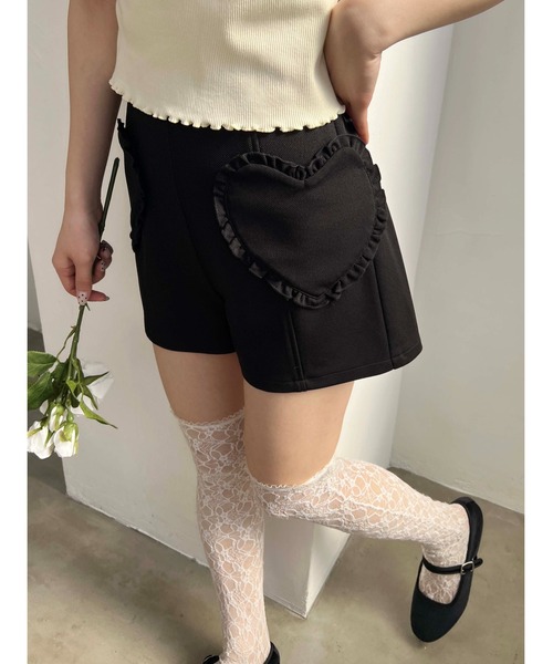 PHILLY（フィリー）の「【PHILLY】ハートポケットショートパンツ（その他パンツ・レディース・ブラック/ベージュ・FREE）」の4枚目の写真