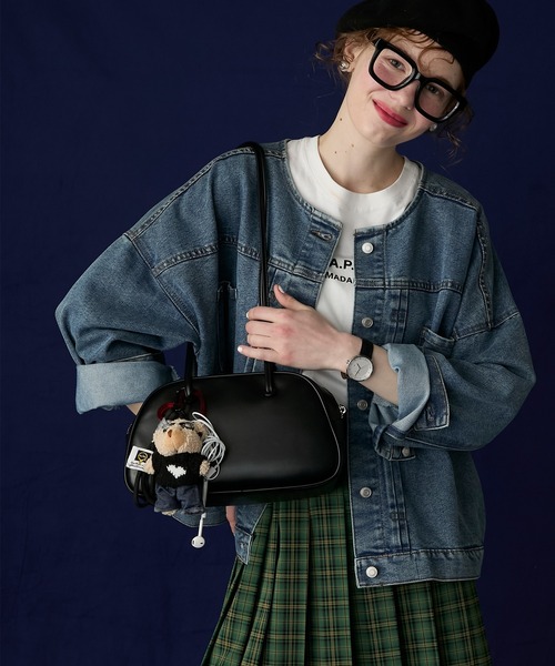 BONLECILL Marche（ボンルシールマルシェ）の「【BONLECILL Marche】《軽量》ロングハンドルスクエアボストンバッグ（ボストンバッグ・レディース・ブラック/レッド/キャメル/アイボリー/グリーン/ワイン/ブラウン系/ベージュ/ブラウン/ベージュ系・FREE）」の19枚目の写真