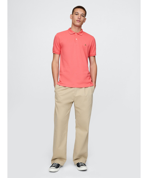 GAP（ギャップ）の「ストレッチ ピケ ポロシャツ ブラナンベア（ポロシャツ・メンズ・ホワイト/ピンク/ネイビー/ベージュ/ブラック/ブルー・XS/S/M/L/XL）」の8枚目の写真