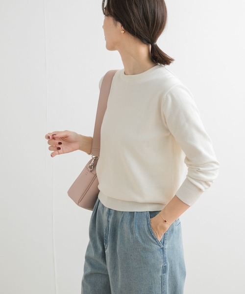 セール】オーガニックコットンクルーネックプルオーバー（ニット