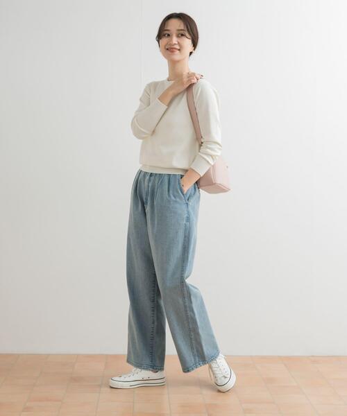 URBAN RESEARCH DOORS(アーバンリサーチドアーズ)の「オーガニックコットンクルーネックプルオーバー(ニット/セーター・レディース・オフホワイト/イエロー系その他/ブルー系その他・MEDIUM)」の14枚目の写真