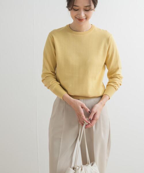URBAN RESEARCH DOORS(アーバンリサーチドアーズ)の「オーガニックコットンクルーネックプルオーバー(ニット/セーター・レディース・オフホワイト/イエロー系その他/ブルー系その他・MEDIUM)」の17枚目の写真