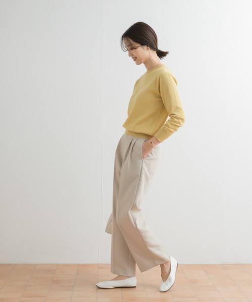 URBAN RESEARCH DOORS - コットンプルオーバーニット  IVORY セール】オーガニックコットンクルーネックプルオーバー（ニット