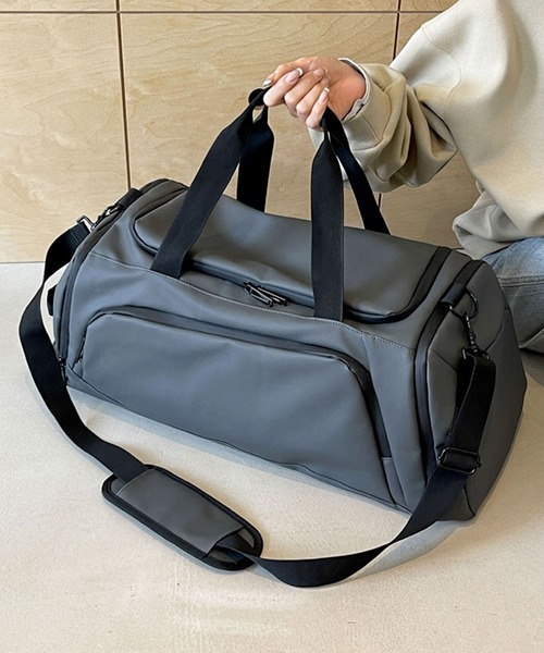 ◼️【美品】YU.KENJU ブラック ボストンバッグ　旅行用バッグ　シンプル セール】【防水・大容量】2WAY シンプル無地ボストンバッグ