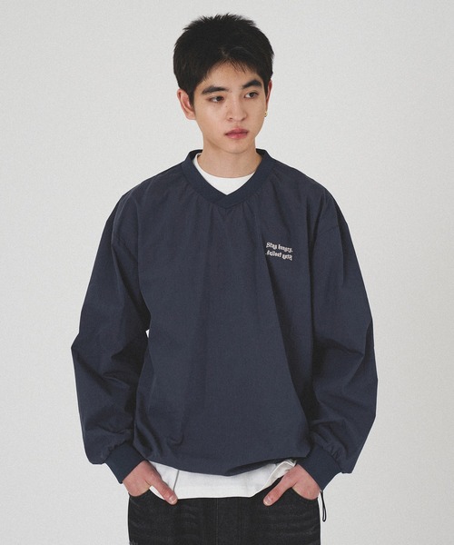 DRAW CORD V NECK NYLON PULLOVER／ドローコードVネックナイロン