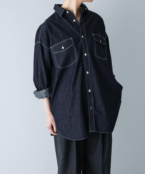 ★kaka＊★【2025SS 新品】デニムワークシャツ　sizeFREE 楽天市場】☆5のつく日!ポイントMax還元☆ エイトジー デニムシャツ