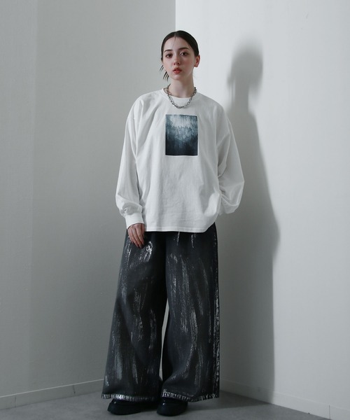 NILWAY（ニルウェイ）の「アソートグラフィック 長袖 ロング Tシャツ ロンT（Tシャツ/カットソー・メンズ・ブラック/ホワイト系/ホワイト系1/ホワイト系2/グレー系2/グレー系/ブラック系2/チャコール/ブラック系/ホワイト/ブラック系1/グレー系1・MEDIUM/LARGE）」の15枚目の写真