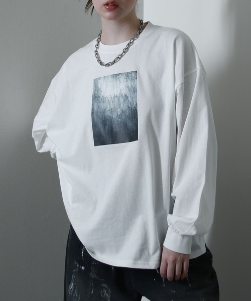 NILWAY（ニルウェイ）の「アソートグラフィック 長袖 ロング Tシャツ ロンT（Tシャツ/カットソー・メンズ・ブラック/ホワイト系/ホワイト系1/ホワイト系2/グレー系2/グレー系/ブラック系2/チャコール/ブラック系/ホワイト/ブラック系1/グレー系1・MEDIUM/LARGE）」の16枚目の写真