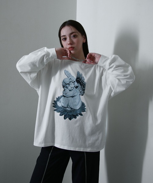 NILWAY（ニルウェイ）の「アソートグラフィック 長袖 ロング Tシャツ ロンT（Tシャツ/カットソー・メンズ・ブラック/ホワイト系/ホワイト系1/ホワイト系2/グレー系2/グレー系/ブラック系2/チャコール/ブラック系/ホワイト/ブラック系1/グレー系1・MEDIUM/LARGE）」の22枚目の写真