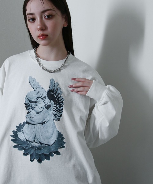 NILWAY（ニルウェイ）の「アソートグラフィック 長袖 ロング Tシャツ ロンT（Tシャツ/カットソー・メンズ・ブラック/ホワイト系/ホワイト系1/ホワイト系2/グレー系2/グレー系/ブラック系2/チャコール/ブラック系/ホワイト/ブラック系1/グレー系1・MEDIUM/LARGE）」の21枚目の写真