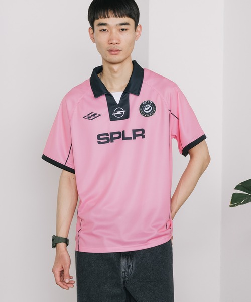 SPLR(エス・ピー・エル・アール)の「SPLR/エスピーエルアール Soccer Game Shirts Tシャツ(Tシャツ/カットソー・メンズ・ピンク/ブラック・XL/L/M)」の13枚目の写真