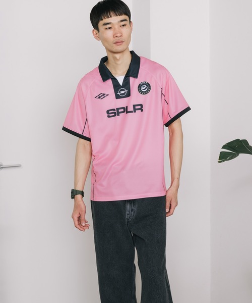 SPLR(エス・ピー・エル・アール)の「SPLR/エスピーエルアール Soccer Game Shirts Tシャツ(Tシャツ/カットソー・メンズ・ピンク/ブラック・XL/L/M)」の14枚目の写真