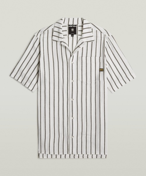 G-STAR（ジースター）の「ONE PKT REGULAR SHIRT/ストライプレギュラーポケットシャツ/セットアップ可能（シャツ/ブラウス・メンズ・ホワイト系その他/ストライプ・MEDIUM/LARGE/SMALL/X-LARGE/X-SMALL）」の2枚目の写真
