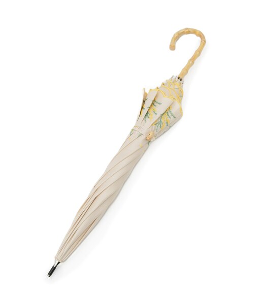 SHOO・LA・RUE（シューラルー）の「【日傘/晴雨兼用】【because】ミモザ刺繍ロングアンブレラ（長傘・レディース・アイボリー系/ライトグレー系/アイボリー系1/ブルー系1・00）」の7枚目の写真