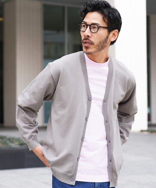 jiggys shop(ジギーズショップ)の「タンブラー乾燥対応 タフニット ドライタッチ カーディガン(カーディガン/ボレロ・メンズ・キャメル/ライトグレー/ネイビー/ブルー系その他/グレー系その他2/チャコールグレー/グレー系その他/ブラック/カーキ・LARGE/MEDIUM/X-LARGE/SMALL)」の4枚目の写真