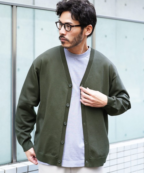 jiggys shop(ジギーズショップ)の「タンブラー乾燥対応 タフニット ドライタッチ カーディガン(カーディガン/ボレロ・メンズ・キャメル/ライトグレー/ネイビー/ブルー系その他/グレー系その他2/チャコールグレー/グレー系その他/ブラック/カーキ・LARGE/MEDIUM/X-LARGE/SMALL)」の1枚目の写真