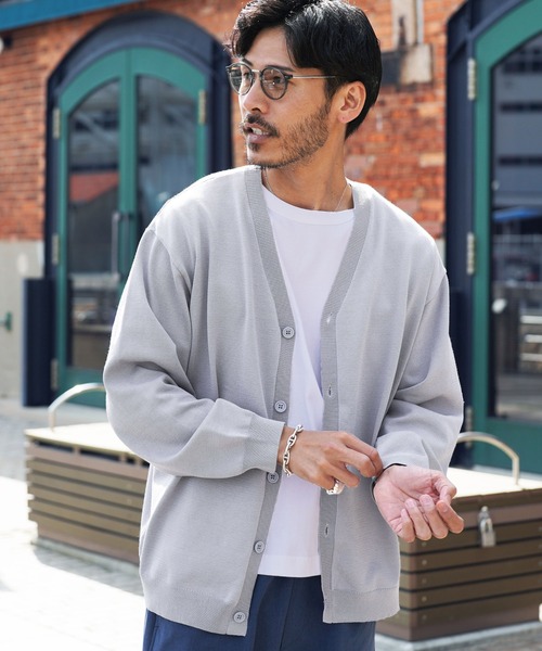 jiggys shop(ジギーズショップ)の「タンブラー乾燥対応 タフニット ドライタッチ カーディガン(カーディガン/ボレロ・メンズ・キャメル/ライトグレー/ネイビー/ブルー系その他/グレー系その他2/チャコールグレー/グレー系その他/ブラック/カーキ・LARGE/MEDIUM/X-LARGE/SMALL)」の3枚目の写真