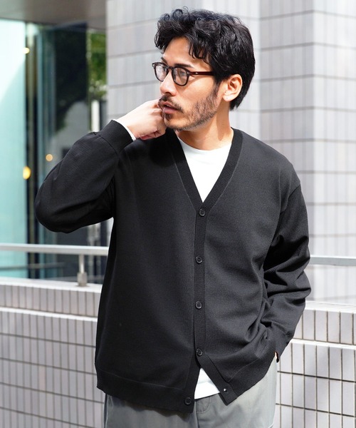 jiggys shop(ジギーズショップ)の「タンブラー乾燥対応 タフニット ドライタッチ カーディガン(カーディガン/ボレロ・メンズ・キャメル/ライトグレー/ネイビー/ブルー系その他/グレー系その他2/チャコールグレー/グレー系その他/ブラック/カーキ・LARGE/MEDIUM/X-LARGE/SMALL)」の14枚目の写真