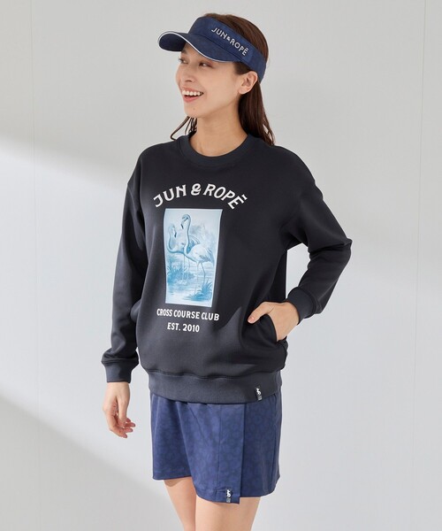 セール】【UVカット】【接触冷感】フラミンゴグラフィックプルオーバー