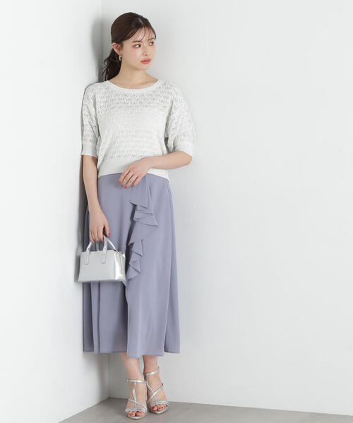 M～XL【新品インポートセレクト】極細プリーツアシンメトリー
