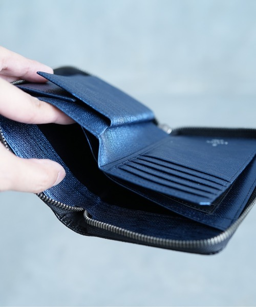 LANVIN en Bleu（ランバンオンブルー）の「【LANVIN en Bleu/ランバン オン ブルー】 アドニス ミドルウォレット（財布・メンズ・ホワイト/ネイビー/ブラック・FREE）」の10枚目の写真