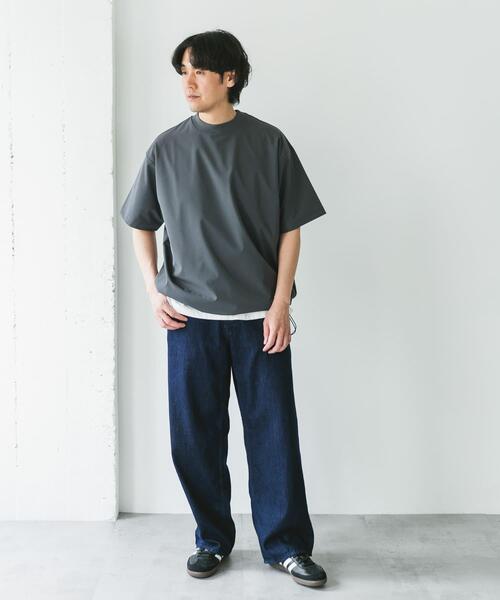 URBAN RESEARCH DOORS(アーバンリサーチドアーズ)の「『吸水速乾/UVカット/防シワ』ダブルクロス ストレッチプルオーバー(Tシャツ/カットソー・メンズ・ブラック/オフホワイト/チャコールグレー/ブラウン・MEDIUM/LARGE)」の6枚目の写真