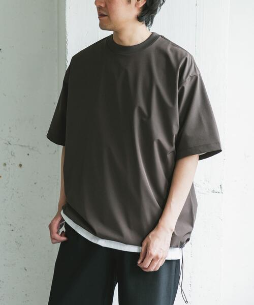 URBAN RESEARCH DOORS(アーバンリサーチドアーズ)の「『吸水速乾/UVカット/防シワ』ダブルクロス ストレッチプルオーバー(Tシャツ/カットソー・メンズ・ブラック/オフホワイト/チャコールグレー/ブラウン・MEDIUM/LARGE)」の11枚目の写真
