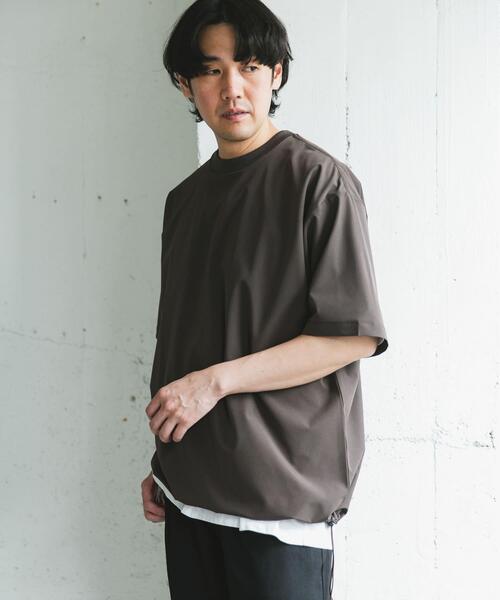 URBAN RESEARCH DOORS(アーバンリサーチドアーズ)の「『吸水速乾/UVカット/防シワ』ダブルクロス ストレッチプルオーバー(Tシャツ/カットソー・メンズ・ブラック/オフホワイト/チャコールグレー/ブラウン・MEDIUM/LARGE)」の14枚目の写真