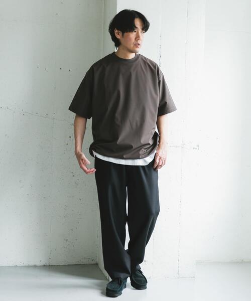 URBAN RESEARCH DOORS(アーバンリサーチドアーズ)の「『吸水速乾/UVカット/防シワ』ダブルクロス ストレッチプルオーバー(Tシャツ/カットソー・メンズ・ブラック/オフホワイト/チャコールグレー/ブラウン・MEDIUM/LARGE)」の15枚目の写真