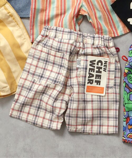 BREEZE（ブリーズ）の「【ジュニア対応】NEWシェフハーフパンツ（その他パンツ・キッズ・チェック/インディゴブルー/オレンジ/ストライプ/イエロー/ブラック/レインボー/レッド/ブラウン/グリーン/ブルー/オフホワイト/アイボリー・80/90/100/110/120/130/140/150）」の13枚目の写真