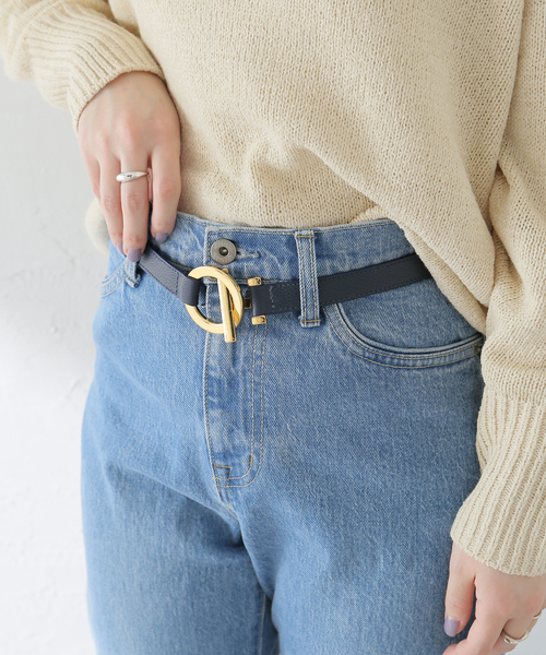 Spick & Span(スピックアンドスパン)の「ATELIER AMBOISE/アトリエ アンボワーズ サークルバックルベルト(ベルト・レディース・ネイビー・75)」の6枚目の写真