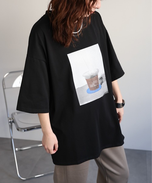 ap retro(アプレトロ)の「【選べる】BIGプリントTeeシャツ / フォトプリント / ロゴプリント(Tシャツ/カットソー・レディース・ブラック/カーキ/ブラック系その他/グレー/ホワイト系その他2/ホワイト/ベージュ系その他/ボルドー/ブラウン/オートミール/ネイビー/ベージュ・FREE)」の4枚目の写真