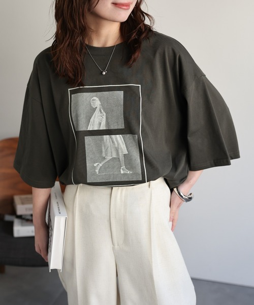 ap retro(アプレトロ)の「【選べる】BIGプリントTeeシャツ / フォトプリント / ロゴプリント(Tシャツ/カットソー・レディース・ブラック/カーキ/ブラック系その他/グレー/ホワイト系その他2/ホワイト/ベージュ系その他/ボルドー/ブラウン/オートミール/ネイビー/ベージュ・FREE)」の14枚目の写真