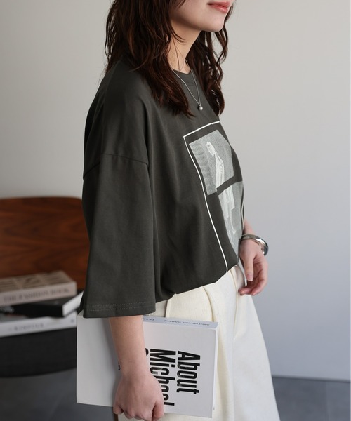 ap retro(アプレトロ)の「【選べる】BIGプリントTeeシャツ / フォトプリント / ロゴプリント(Tシャツ/カットソー・レディース・ブラック/カーキ/ブラック系その他/グレー/ホワイト系その他2/ホワイト/ベージュ系その他/ボルドー/ブラウン/オートミール/ネイビー/ベージュ・FREE)」の15枚目の写真