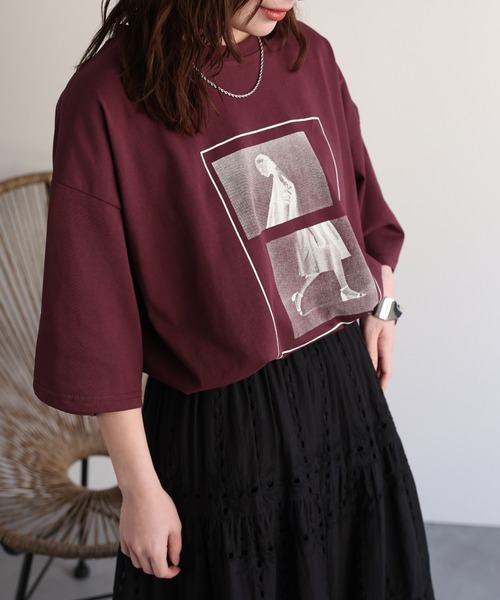 ap retro(アプレトロ)の「【選べる】BIGプリントTeeシャツ / フォトプリント / ロゴプリント(Tシャツ/カットソー・レディース・ブラック/カーキ/ブラック系その他/グレー/ホワイト系その他2/ホワイト/ベージュ系その他/ボルドー/ブラウン/オートミール/ネイビー/ベージュ・FREE)」の21枚目の写真
